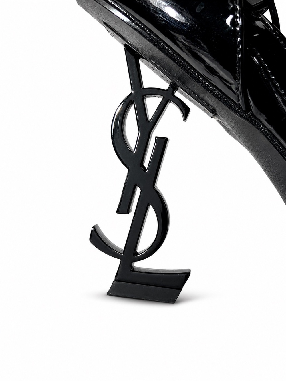 Saint Laurent Paris Black Patent Leather Tribute Sandals – EU 39 – Single Shoe 👠